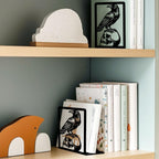 Raven and Skull Decor Gothic Metal Bookends for Shelves, Office Desk Organizer Book Ends for Heavy Books, Home Office Desk Bookshelf Decor Gift for Gothic Lovers and Reading Enthusiasts