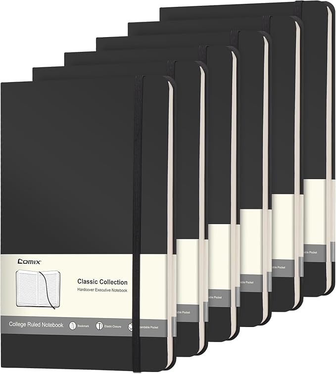 Comix 6 Pack Lined Journal Notebooks by Comix
