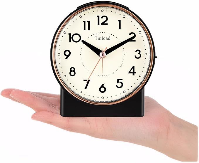 Tinload 4.3" Retro Analog Alarm Clock, Vintage Decor, No Ticking Silent - Image 3