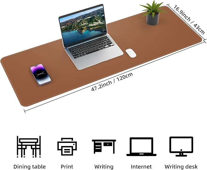 Leather Desk pad Protector, Large Desk mat - Image 2