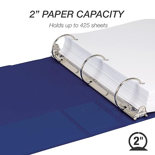 Samsill 2 Inch 3 Ring Binder, Made in USA, Economy Round Ring, 425 Sheet - Image 3