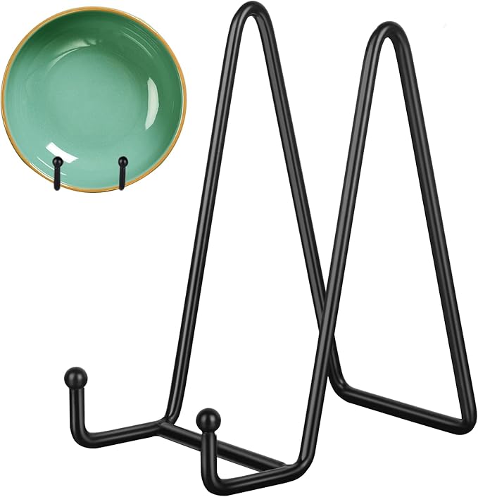 Decolore 6 Inch 5 Pack Black Metal Display Stands Plate Holder Display Stands by Decolore