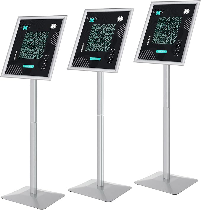Golemas Sign Stand for Display, 11lbs Integrated Rod Heavy Duty Pedestal Floor by Golemas