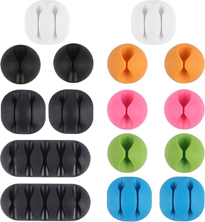 Shintop Cable Clips, 16 Pack Colorful Cord Holders Self Adhesive Cable by Shintop