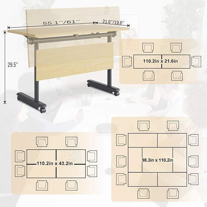 Conference Table, 55.1''Folding Conference Room Table - Image 2