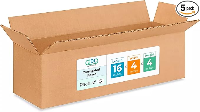 Long Moving & Shipping Boxes 16 x 4 x 4 inches by IDLPackaging