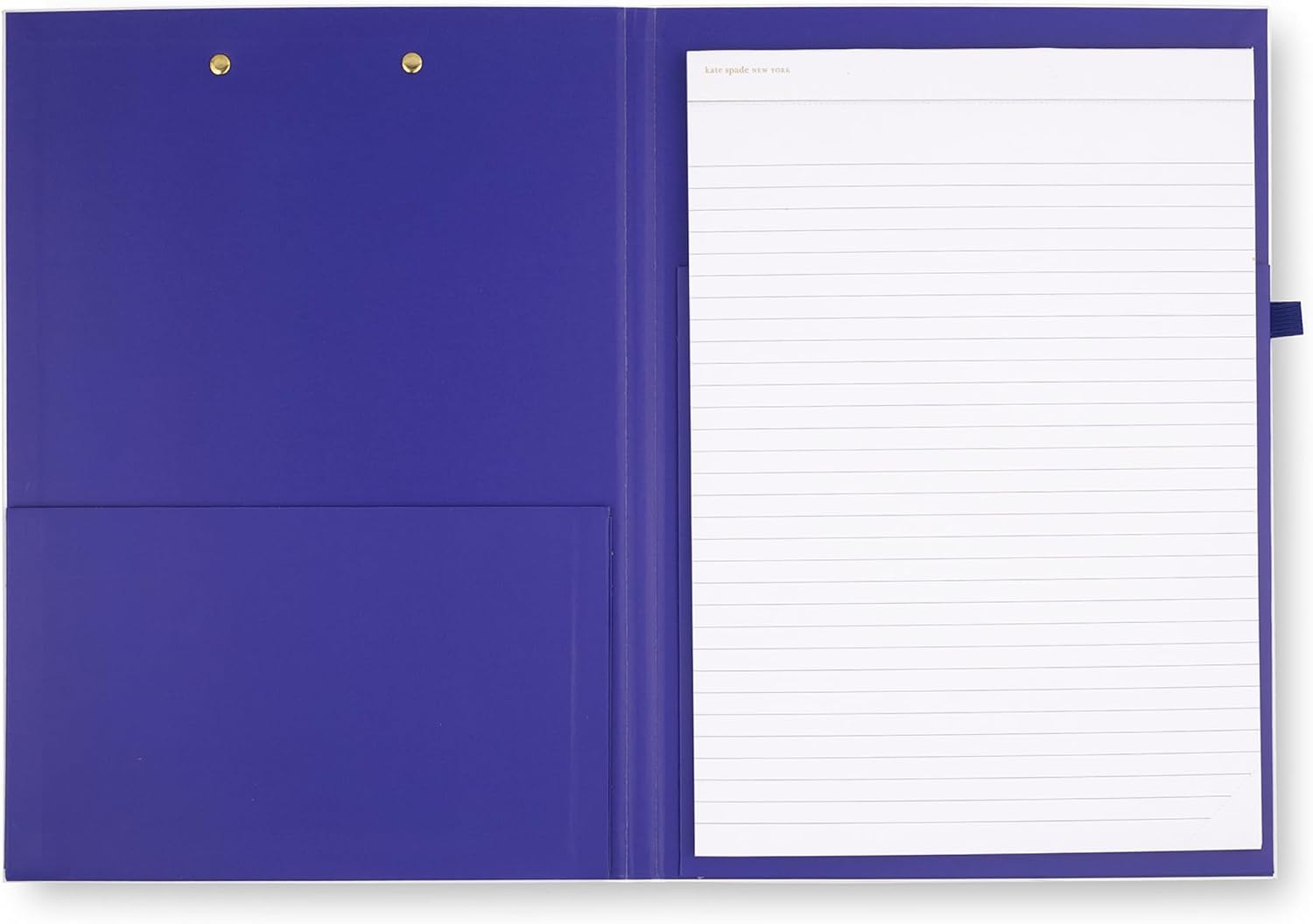 kate spade new york Clipboard Folio, Charmed Library | Bookish Professional Padfolio with Clip Front, Pocket, Lined Notepad, and Pen Loop for Nurses, Teachers, & Work