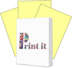 Print It - Vellum Bristol Colored Cardstock Cover Paper, 67 Lb, 8.5" X 11” by Unknown