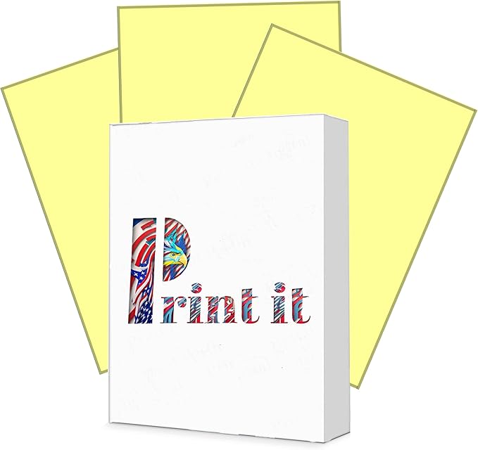 Print It - Vellum Bristol Colored Cardstock Cover Paper, 67 Lb, 8.5" X 11” by Unknown