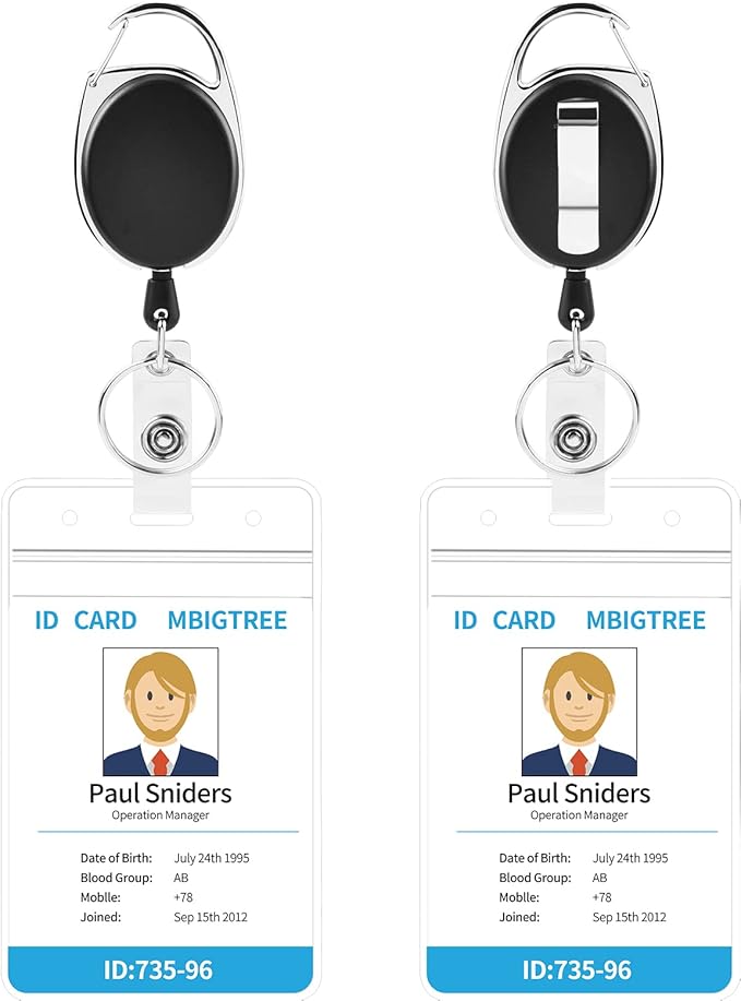 2 Pack ID Badge Holder, Badge Holder Retractable Clip by moeverEx