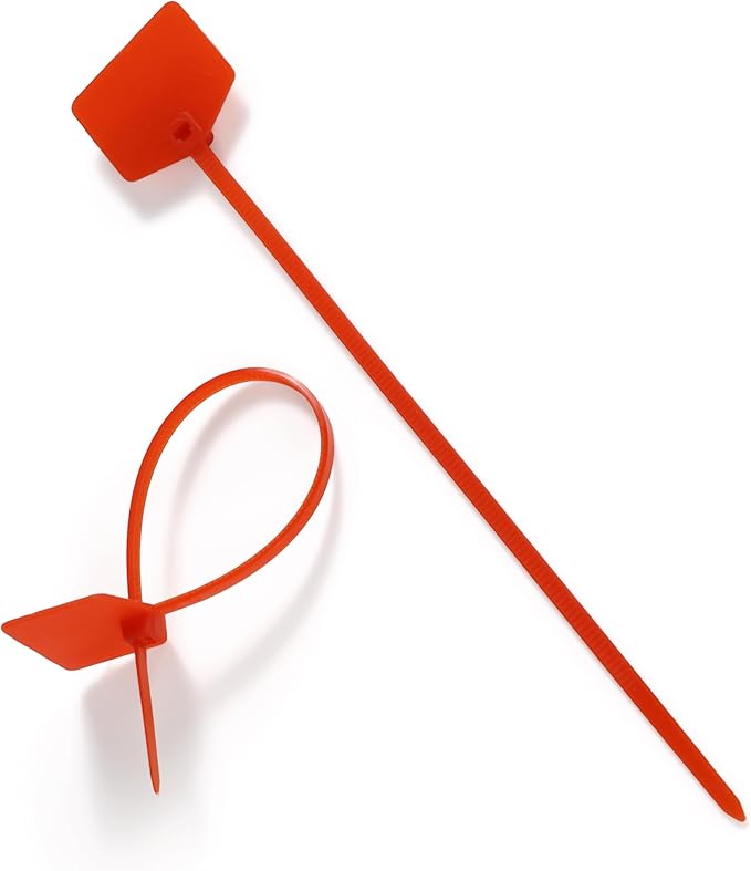 6 in Marker Nylon Cable Ties, Plastic Water Proof Tags, Self-Locking Written-on by QSFPTEK