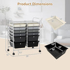 Happygrill 12-Drawer Rolling Storage Cart, Utility Cart - Image 3