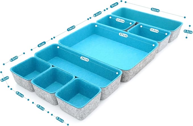 Welaxy desk drawer organizer tray felt storage bin - Image 2