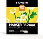Shuttle Art Marker Pad, 8.3”x7.67” Portable Square Sketchbook, 50 Sheets Marker by ShuttleArt