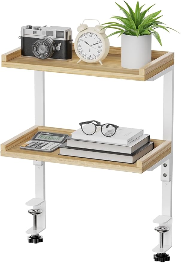 ART-GIFTREE Clamp On Desk Shelf 2-Tier, 12.5 inch Wood Shelving Unit - Image 8