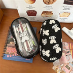 Cute Puppy Japanese Pencil Case Clear Case Large Capacity Canvas PVC Aesthetic - Image 5