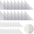 16 Packs Desk Calendar Corner Protectors Plastic Peel and Stick Calendar Corners Protectors with Double Sided Adhesive Tape for Keep Paper Flat and Avoid Book Pages Curling, Clear, 3 x 3 Inches