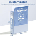 SUNEE 3 Ring Binder 1 Inch 1 Pack, Haze Blue - Image 7