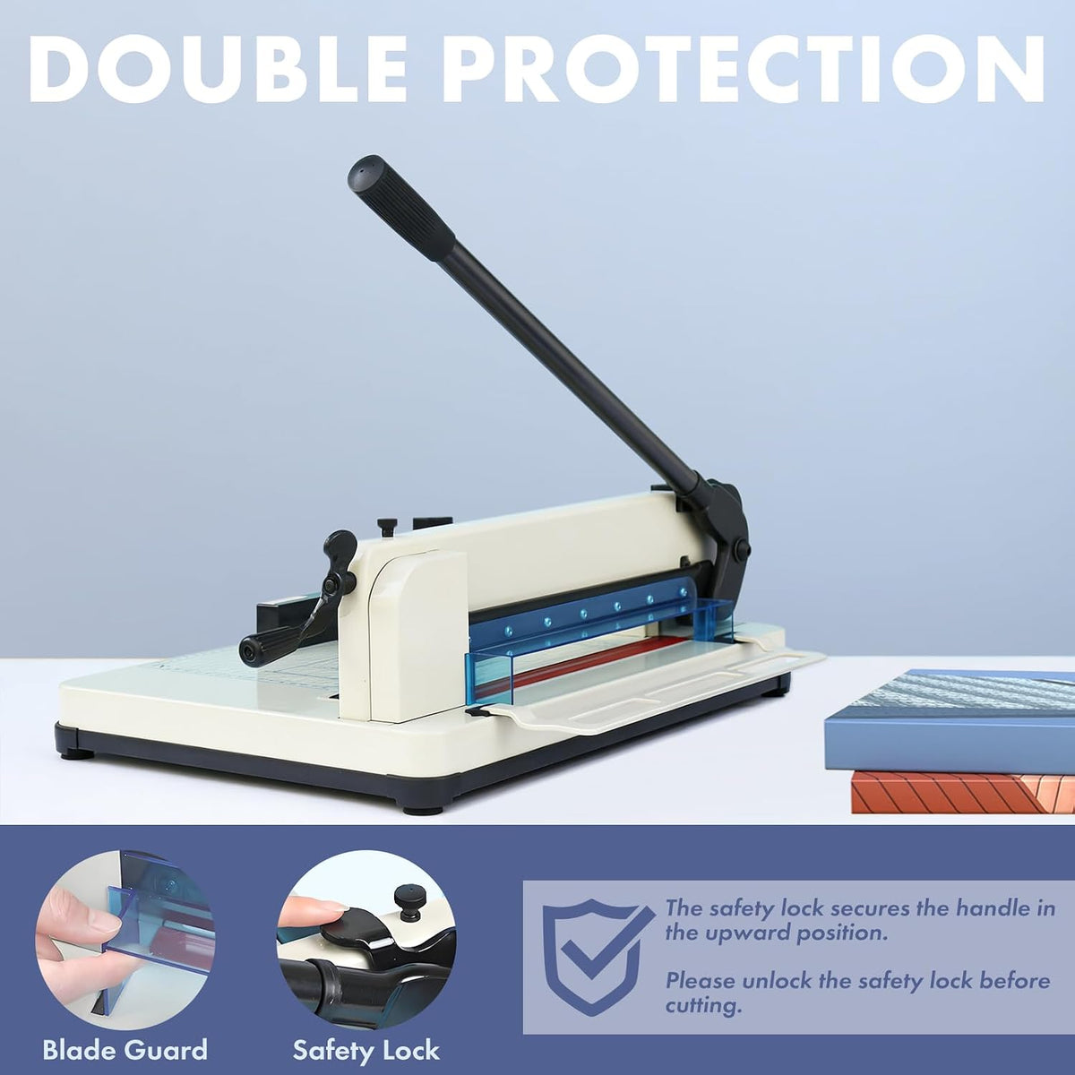 Heavy Duty Paper Cutter 17", Guillotine A3 Paper Cutter, 400 Sheets Capa...