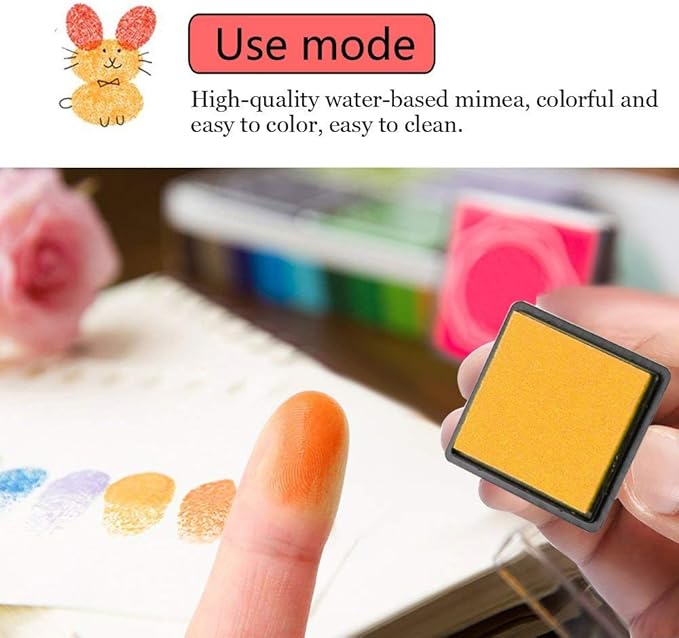 GTLZLZ Ink Pads for Kids, 20 Colors Craft Ink Pad, Washable Finger Ink Pads for - Image 3