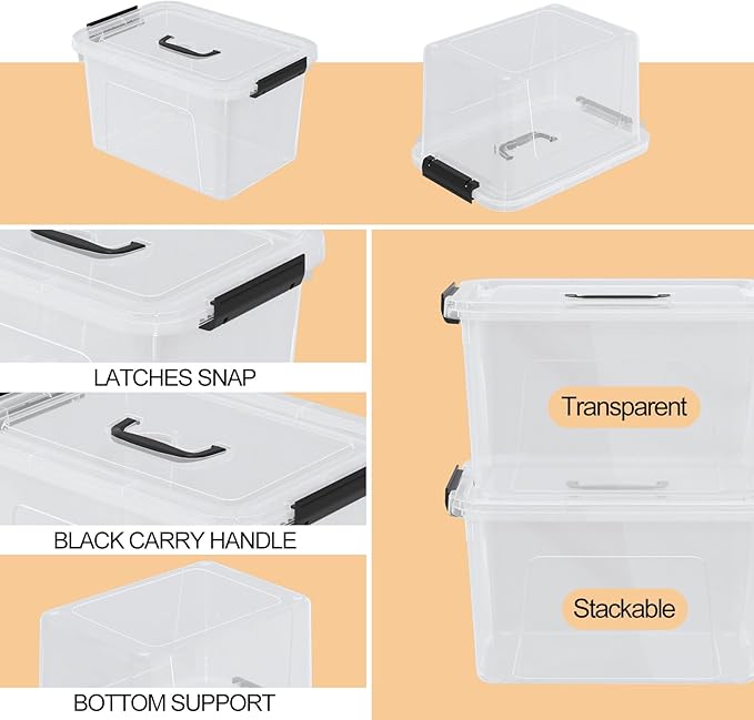 Drephia 10.5 Quart Clear Plastic Storage Box/Container - Image 3