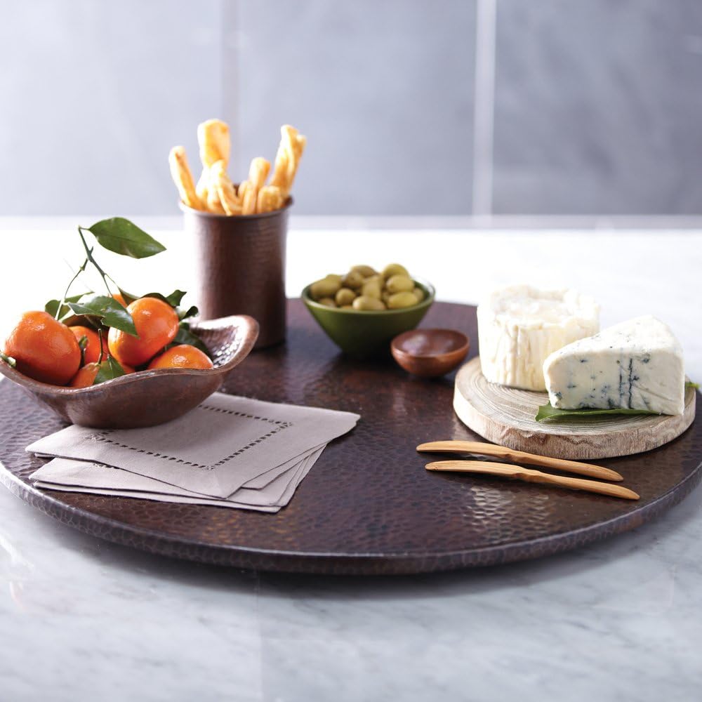 Native Trails 20-Inch Hammered Copper Lazy Susan, Antique Finish - Artisan-Cr...