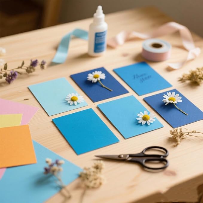 50 Sheets Small Colored Cardstock Paper 5 Colors, 250 GSM Heavy Card Stock - Image 4