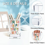 QYUVK I'm So Happy You're Here Acrylic Cosmetic Pencil Holder Cup, Funny Boho - Image 2