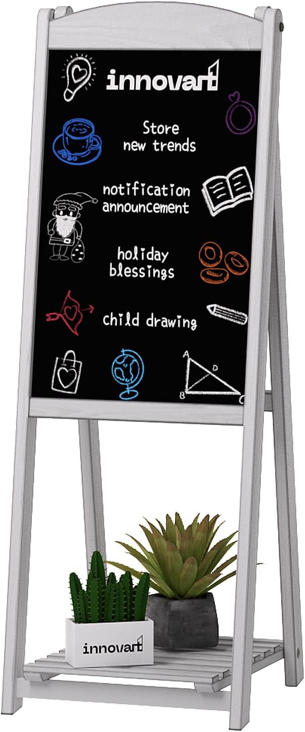 INNOVART Magnetic A-Frame Chalkboard Sign, Sidewalk Sign 45" x 17" by INNOVART
