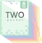 SKYDUE Pastel Binder Dividers with Tabs and Pockets - Soft Plastic Dividers for 3 Ring Binder, Includes 16 Blank Index Labels, for School & Office Organization, Green