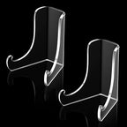 Chunful 2 Pieces Acrylic Plate Stands Clear Acrylic Easels Display Stands by Chunful