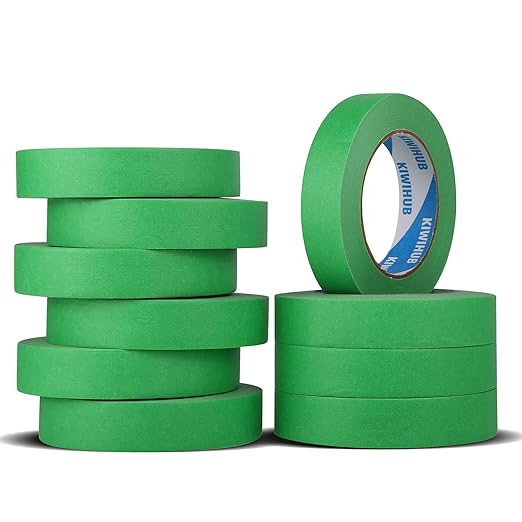 KIWIHUB Green Painters Tape, 1 inch x 60 Yards x 10 Rolls by KIWIHUB
