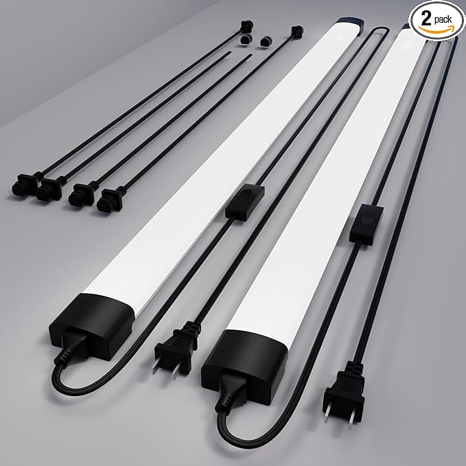 Modlicht Plug in Ceiling Light 4FT 2PCS, Linkable LED Garage Ceiling Light by Modlicht