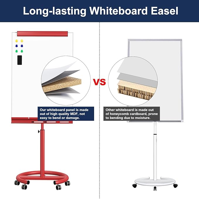 TSJ OFFICE Rolling Whiteboard Standing - Image 4