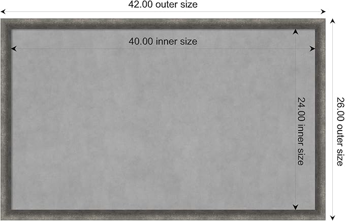Amanti Art Grey Framed Magnetic Board 26x42 Large Vision Board - Image 3