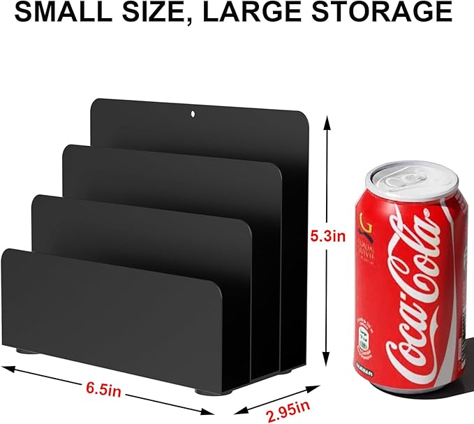 OUTIOE Mail Organizer Countertop, Small Desk File Organizer, Metal File Holder - Image 3