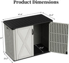 patiowell resin outdoor storage cabinet, 26 cu.ft horizontal, front angle view