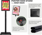 INNOVSIGN Heavy Duty Adjustable Pedestal Poster Sign Stand, 11x17 Aluminum Open - Image 2