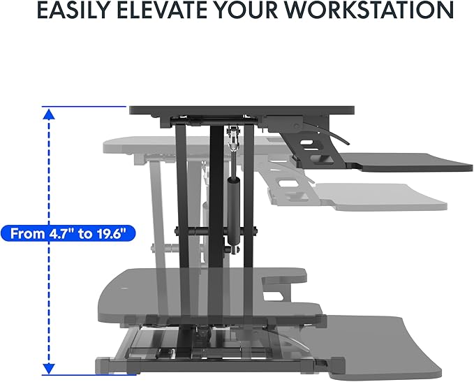 FLEXISPOT 36" Wide Sit to Stand Desk Converter Height Adjustable Tabletop - Image 4