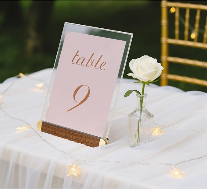 8.5 x 11 Menu Holder, Acrylic Table Menu Stand, Classic Wooden Sign Holder - Image 8