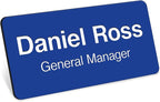 Name Tag, Magnetic Blue and White Name Tags, Personalized Name Tags, 1.5x3 by MySignCenter