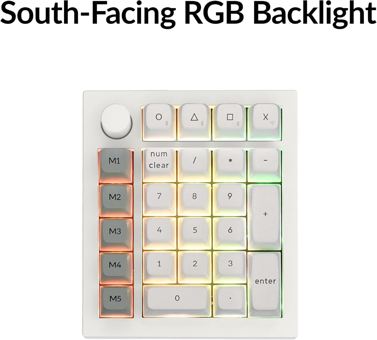 Keychron Q0 Max Wireless Custom Mechanical Numpad, Aluminum Body, White