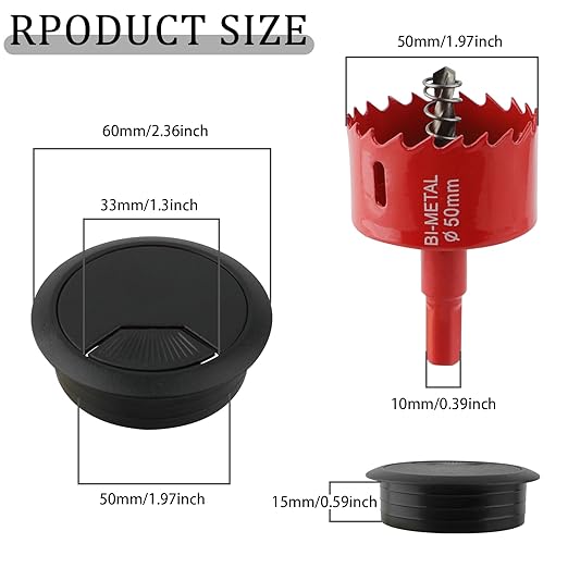 2 Inch Desk Grommet, 13 Pieces Wire Grommet, Desk Hole Cover - Image 2