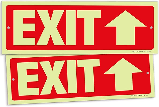 iSYFIX Exit Signs with Directional Up Arrow by iSYFIXPREMIUMSIGNS
