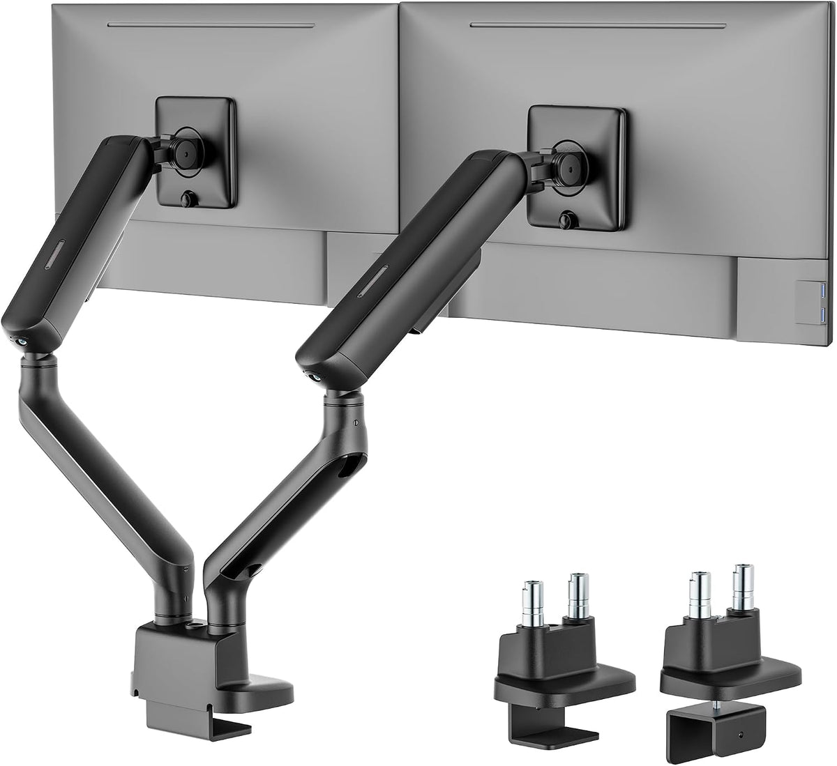monTEK Dual Monitor Arm, Mechanical Spring Monitor Arm
