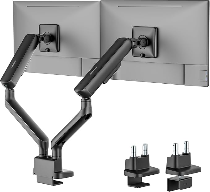 monTEK Dual Monitor Arm, Mechanical Spring Monitor Arm by monTEK