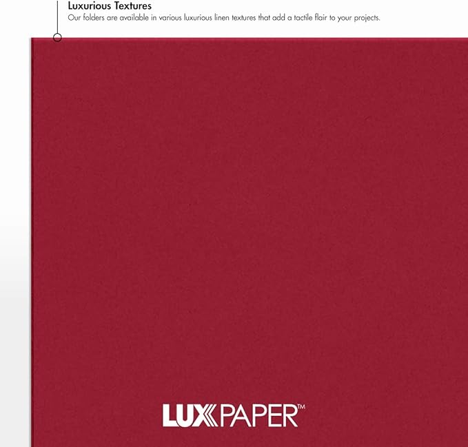 LUXPaper 9.5" x 12" Certificate Holders | Burgundy Linen | 100lb. Cover | 50 Qty - Image 6