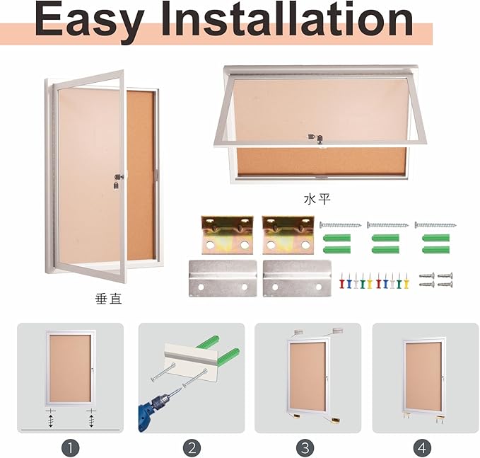 36×24 Inch Lockable Enclosed Bulletin Board, Weather-Resistant Outdoor - Image 5
