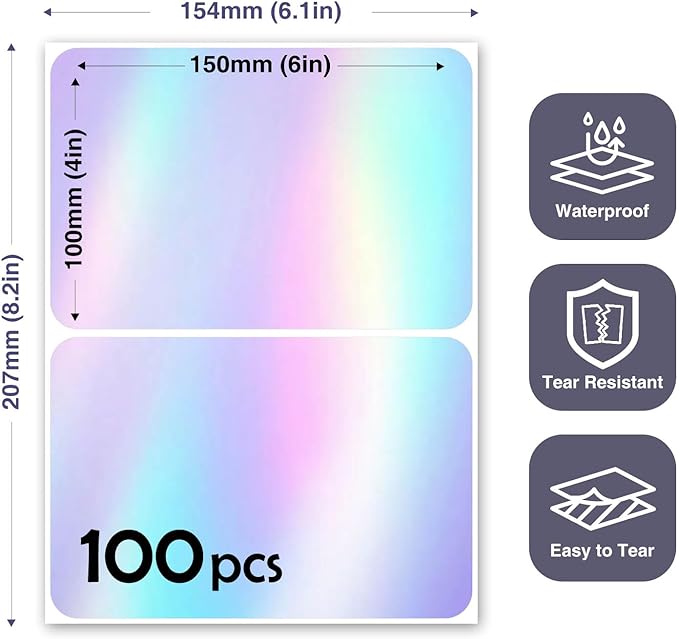 100Pcs Large Laser Labels for Storage Bins, 6x4 Inch Removable Labels, Large - Image 2