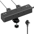 Flat Plug Desk Clamp Power Strip 10FT, 24W Total Charging Station, Desk Edge by AcozvinPowerStrip